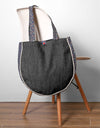 DENIM ROUND TOTE BAG - Polkadots - 12922ZJ-205896 - DENIM ROUND TOTE BAG