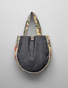 DENIM ROUND TOTE BAG - Polkadots - 12922ZJ-201045 - DENIM ROUND TOTE BAG