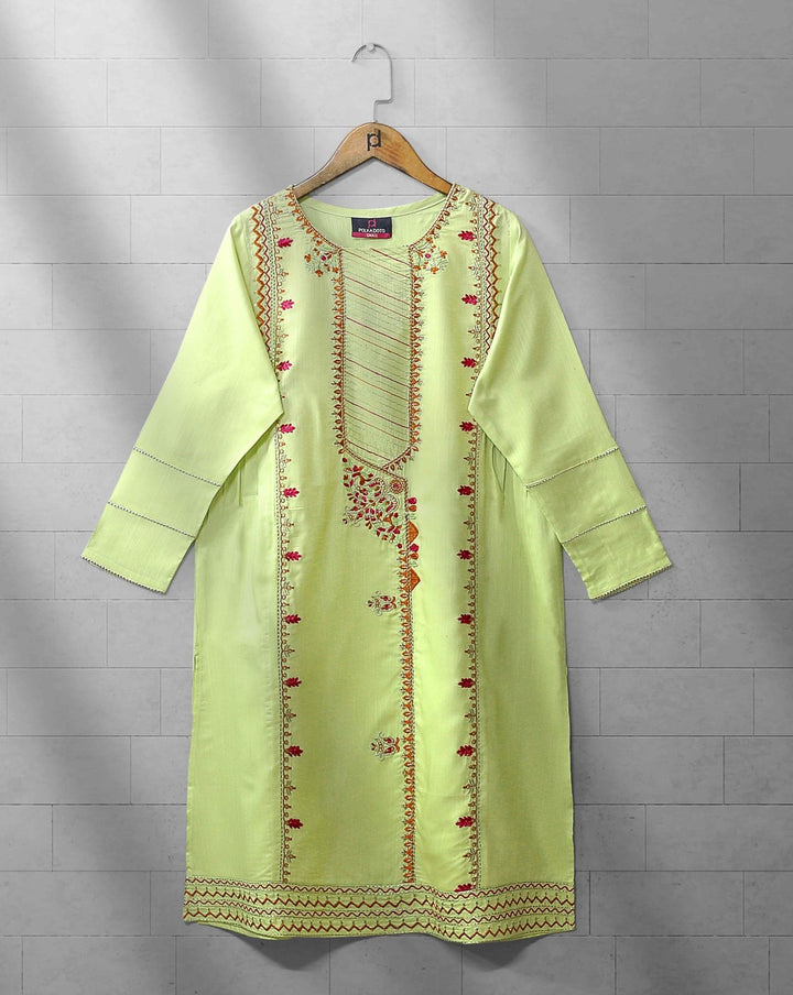 EMBROIDERED KURTI - Polkadots - 12182AMY-084092 - EMBROIDERED KURTI