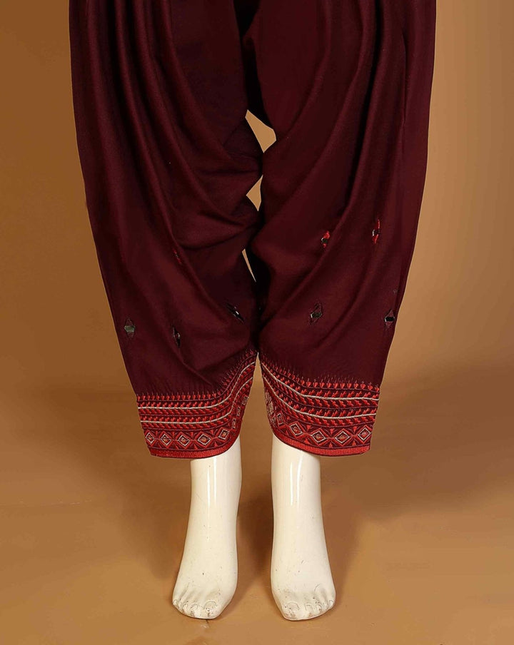EMBROIDERED SHALWAR - Polkadots - 12474PD-189497 - EMBROIDERED SHALWAR