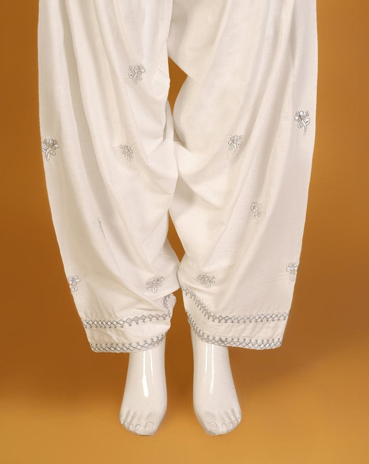 EMBROIDERED SHALWAR - Polkadots - 10645HG-051963 - EMBROIDERED SHALWAR