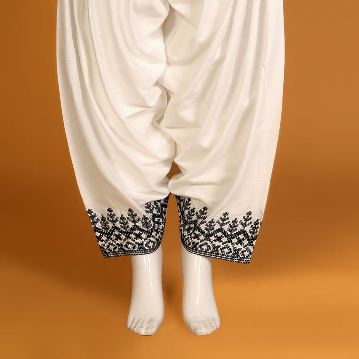 EMBROIDERED SHALWAR - Polkadots - 11752PD-074340 - EMBROIDERED SHALWAR