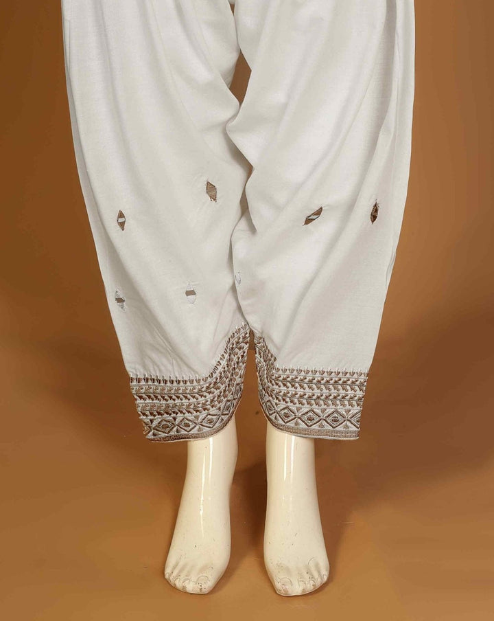 EMBROIDERED SHALWAR - Polkadots - 12474PD-189505 - EMBROIDERED SHALWAR