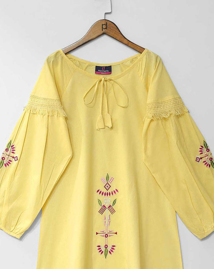 EMBROIDERED TOP - Polkadots - 12945HG-201555 - EMBROIDERED TOP