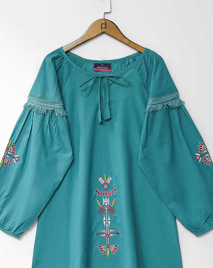 EMBROIDERED TOP - Polkadots - 12945HG-201555 - EMBROIDERED TOP