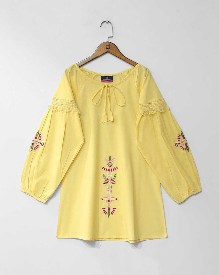 EMBROIDERED TOP - Polkadots - 12945HG-201558 - EMBROIDERED TOP