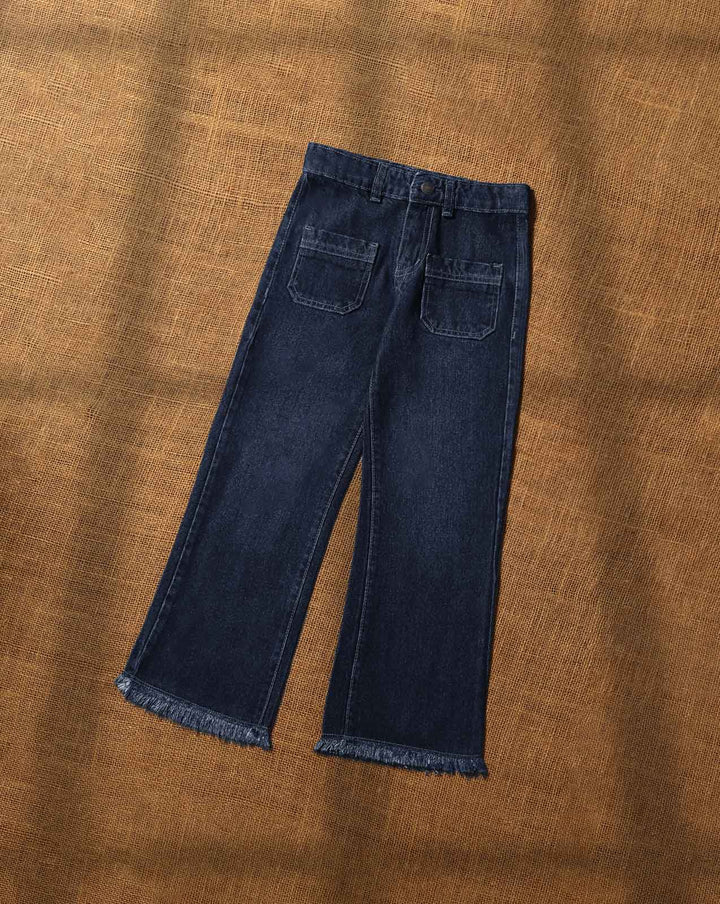 GIRLS BELL BOTTOM JEANS - Polkadots - 13285AG-208899 - GIRLS BELL BOTTOM JEANS
