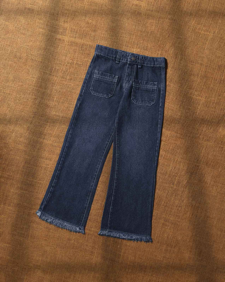 GIRLS BELL BOTTOM JEANS - Polkadots - 13285AG-208904 - GIRLS BELL BOTTOM JEANS