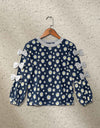 GIRLS BOW TIE PRINTED T SHIRT - Polkadots - 12947PD-201642 - GIRLS BOW TIE PRINTED T SHIRT