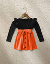 GIRLS COLOR BLOCKING TOP - Polkadots - 12894AY-200360 - GIRLS COLOR BLOCKING TOP