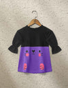 GIRLS COLOR BLOCKING TOP - Polkadots - 13006PD-203408 - GIRLS COLOR BLOCKING TOP