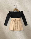 GIRLS COLOR BLOCKING TOP - Polkadots - 12894AY-200355 - GIRLS COLOR BLOCKING TOP