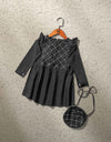GIRLS DENIM TOP WITH BAG - Polkadots - 12992PD-203033 - GIRLS DENIM TOP WITH BAG