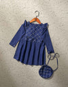 GIRLS DENIM TOP WITH BAG - Polkadots - 12992PD-203038 - GIRLS DENIM TOP WITH BAG