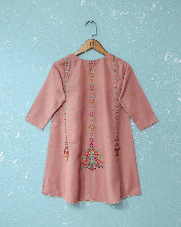 GIRLS EMBROIDERED KURTI - Polkadots - 11959PG-203382 - GIRLS EMBROIDERED KURTI