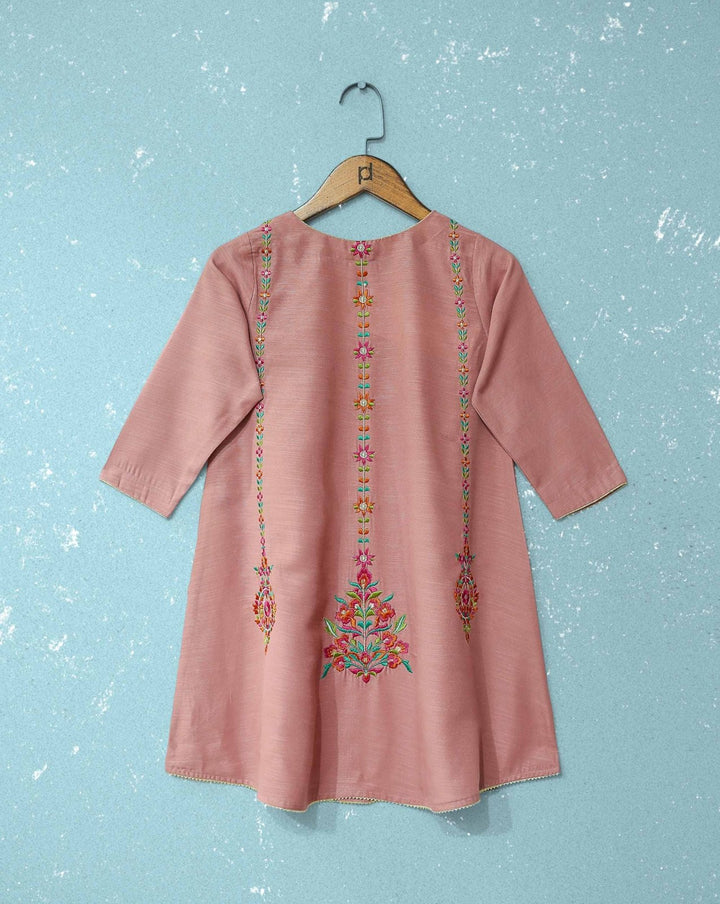 GIRLS EMBROIDERED KURTI - Polkadots - 11959PG-203382 - GIRLS EMBROIDERED KURTI