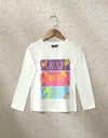 GIRLS FULL SLEEVES PRINTED T-SHIRT - Polkadots - 12487PD-189838 - GIRLS FULL SLEEVES PRINTED T-SHIRT