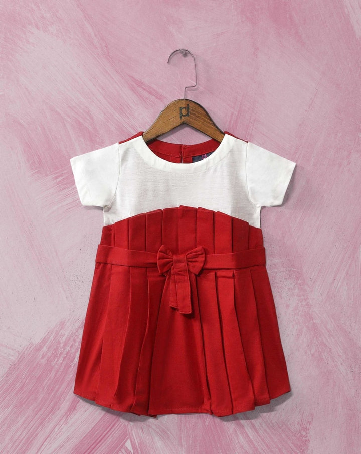 GIRLS PLEATED TOP - Polkadots - 10954HG-058462 - GIRLS PLEATED TOP