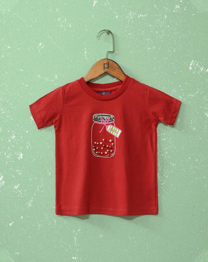 GIRLS PRINTED T-SHIRT - Polkadots - 11455HG-068347 - GIRLS PRINTED T-SHIRT
