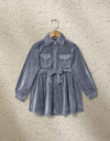GIRLS VELVET TOP - Polkadots - 13066NS-204854 - GIRLS VELVET TOP