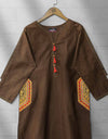 KHADDAR EMBROIDERED KURTI - Polkadots - 11470AMY-205995 - KHADDAR EMBROIDERED KURTI