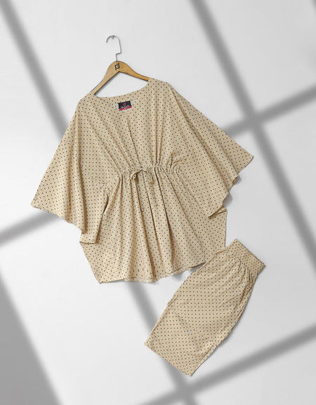 White Polka Dot Sleeveless Co-ord Set