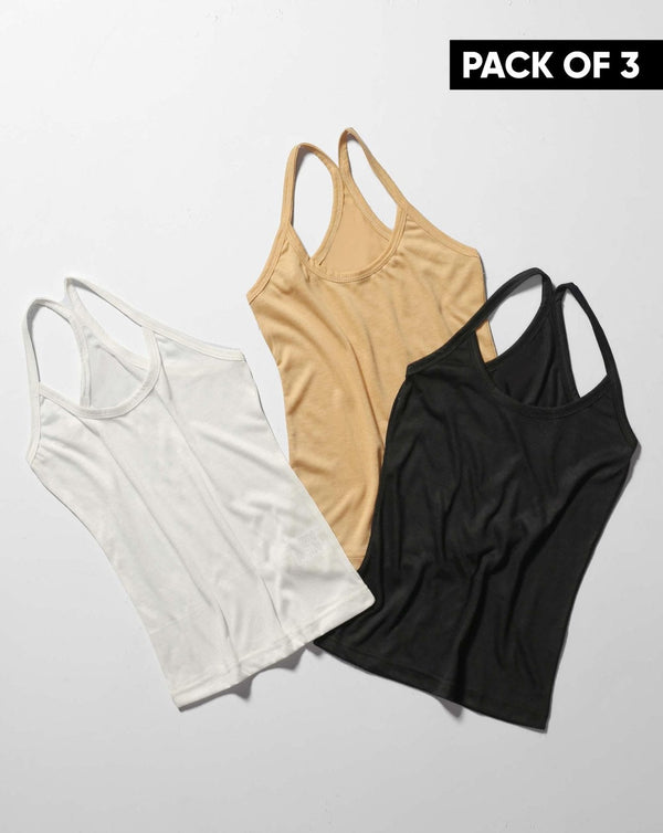 PACK OF 3 CAMISOLE - Polkadots - 13344PD - PACK - PACK OF 3 CAMISOLE - Polkadots - 13344PD - 210621 - PACK OF 3 CAMISOLE