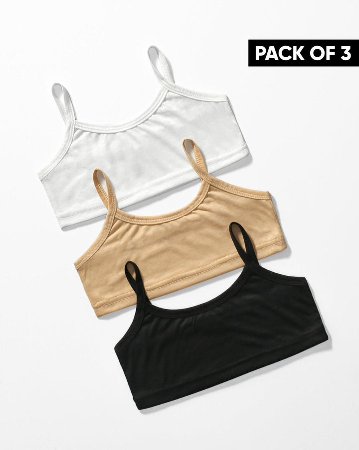PACK OF 3 GIRLS CAMI BRALETTE - Polkadots - 13320PD - PACK - PACK OF 3 GIRLS CAMI BRALETTE - Polkadots - 13320PD - 210863 - PACK OF 3 GIRLS CAMI BRALETTE