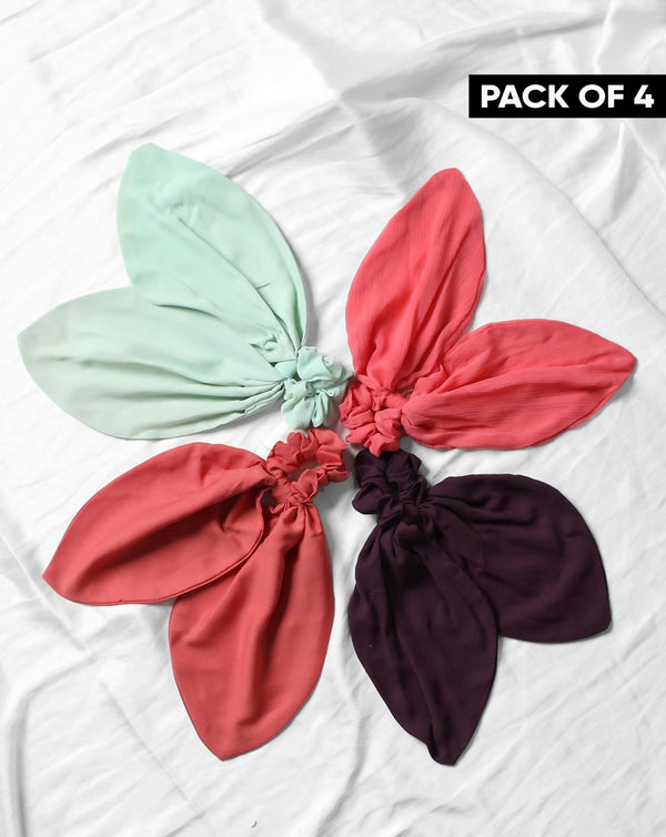 | PACK OF 4 PRINTED SCRUNCHIES | - Polkadots - 12624RFPack6-212687 - | PACK OF 4 PRINTED SCRUNCHIES |
