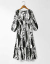 PRINTED CHIFFON FROCK - Polkadots - 12172AR6-199193 - PRINTED CHIFFON FROCK