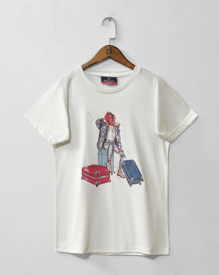 PRINTED T SHIRT - Polkadots - 12105HG-082416 - PRINTED T SHIRT
