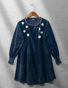 VELVET 3D FLOWER TOP - Polkadots - 12308AY-200407 - VELVET 3D FLOWER TOP