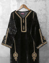 | VELVET EMBROIDERED KURTI | - Polkadots - 11392AMY-066714 - | VELVET EMBROIDERED KURTI |