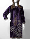 VELVET EMBROIDERED KURTI - Polkadots - 11446AMY-068158 - VELVET EMBROIDERED KURTI