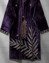 VELVET EMBROIDERED KURTI - Polkadots - 11446AMY-068161 - VELVET EMBROIDERED KURTI