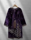 VELVET EMBROIDERED KURTI - Polkadots - 11446AMY-068161 - VELVET EMBROIDERED KURTI