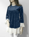VELVET TOP - Polkadots - 12916PD-200952 - VELVET TOP