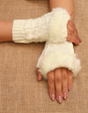 WOOLEN FINGERLESS GLOVES - Polkadots - 13177LIC-206709 - WOOLEN FINGERLESS GLOVES