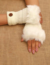 WOOLEN FINGERLESS GLOVES - Polkadots - 13184LIC-206733 - WOOLEN FINGERLESS GLOVES