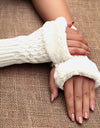 WOOLEN FINGERLESS GLOVES - Polkadots - 13170LIC-206671 - WOOLEN FINGERLESS GLOVES