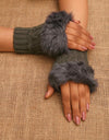 WOOLEN FINGERLESS GLOVES - Polkadots - 13184LIC-206727 - WOOLEN FINGERLESS GLOVES