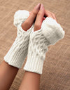 WOOLEN FINGERLESS GLOVES - Polkadots - 13170LIC-206671 - WOOLEN FINGERLESS GLOVES