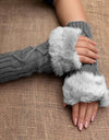 WOOLEN FINGERLESS GLOVES - Polkadots - 13174LIC-206689 - WOOLEN FINGERLESS GLOVES