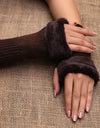 WOOLEN FINGERLESS GLOVES - Polkadots - 13184LIC-206728 - WOOLEN FINGERLESS GLOVES
